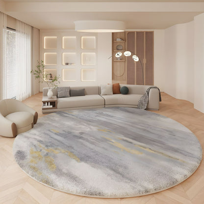 Soft Lambswool Round Rug Nordic Abstract Pet Friendly | Mervano