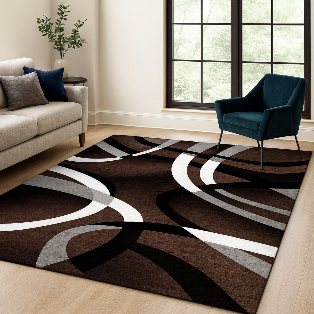 Soft Texture Minimalist Geometric Rectangular Rug | Tervelo