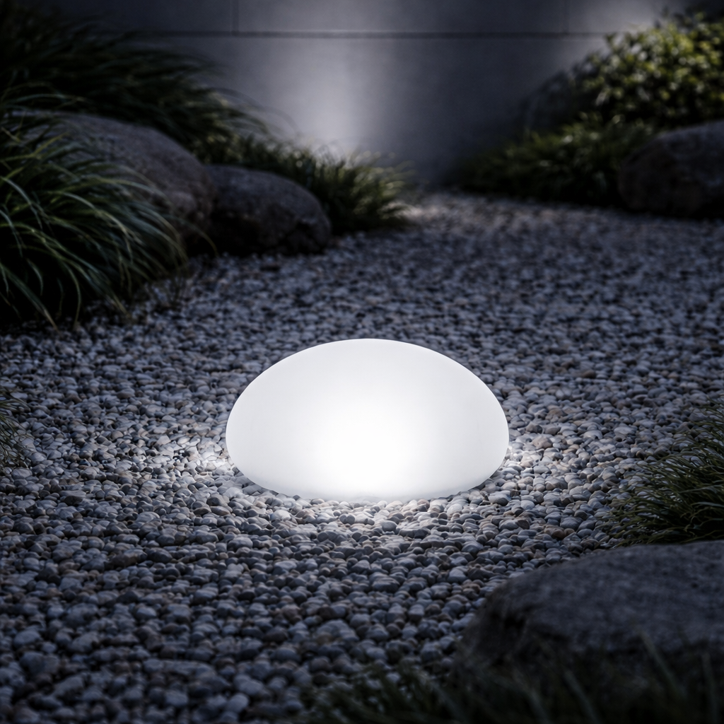 Solar Frosted Globe Outdoor Ground Light | Xelnora