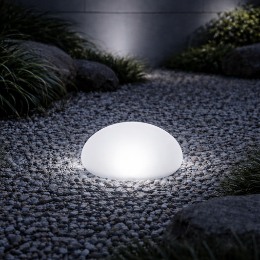Solar Frosted Globe Outdoor Ground Light | Xelnora