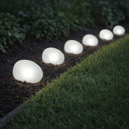 Solar Frosted Globe Outdoor Ground Light | Xelnora