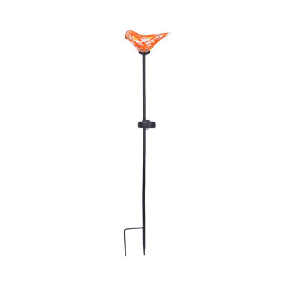 Solar Garden Stake Lamp with Glass Birds Outdoor Light | Florixa