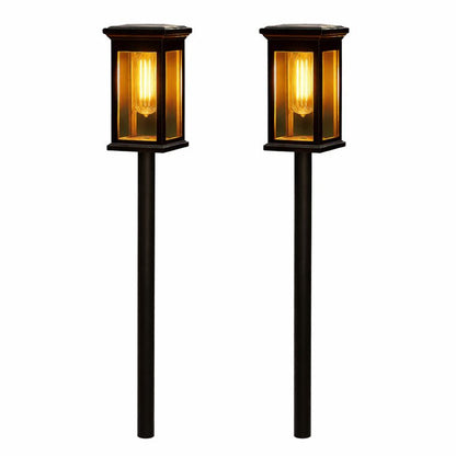 Solar LED Outdoor Path Lantern Light ABS Black | Orveta