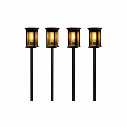 Solar LED Outdoor Path Lantern Light ABS Black | Orveta