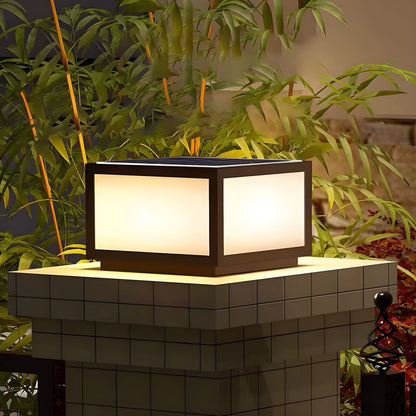 Solar LED Outdoor Pillar Light Black Acrylic Shade | Orlenae
