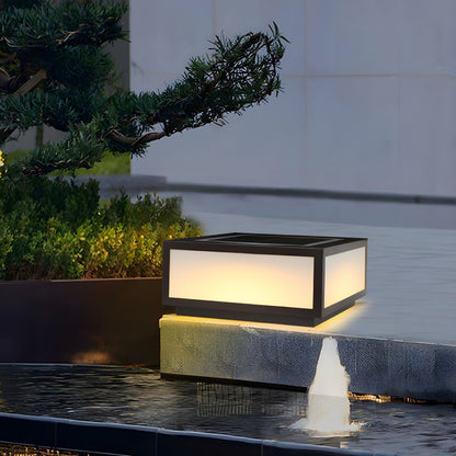 Solar LED Outdoor Pillar Light Black Acrylic Shade | Orlenae