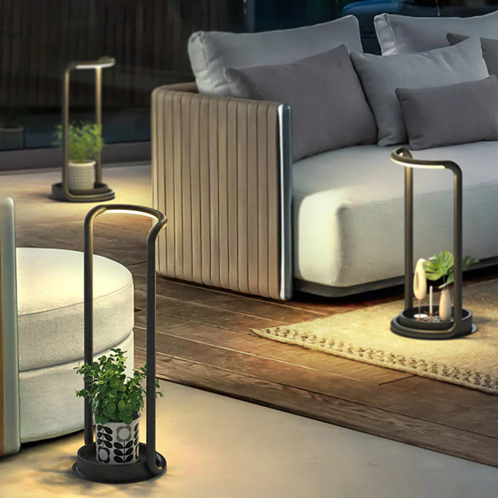 Solar LED Rectangular Outdoor Floor Lamp Garden Light | Delsiro