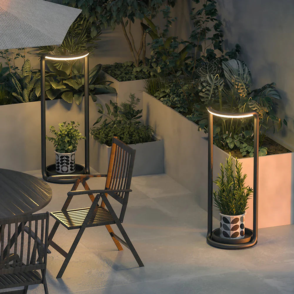 Solar LED Rectangular Outdoor Floor Lamp Garden Light | Delsiro