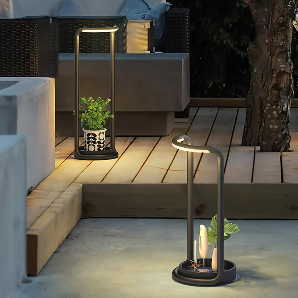 Solar LED Rectangular Outdoor Floor Lamp Garden Light | Delsiro
