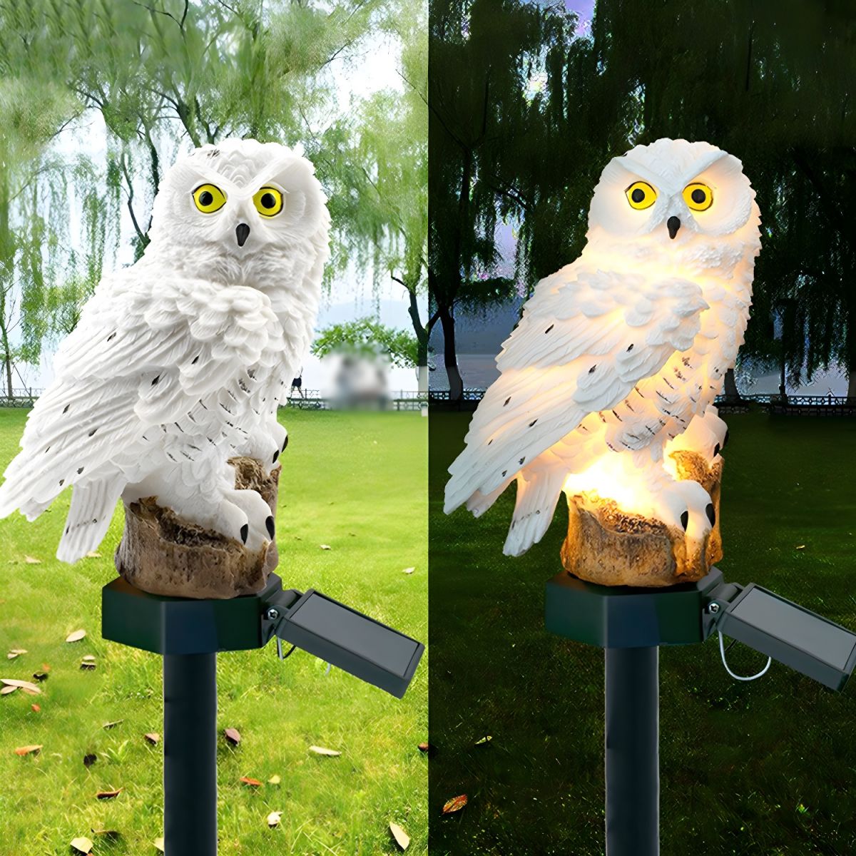Solar LED Resin Owl Garden Light Contemporary | Helnora