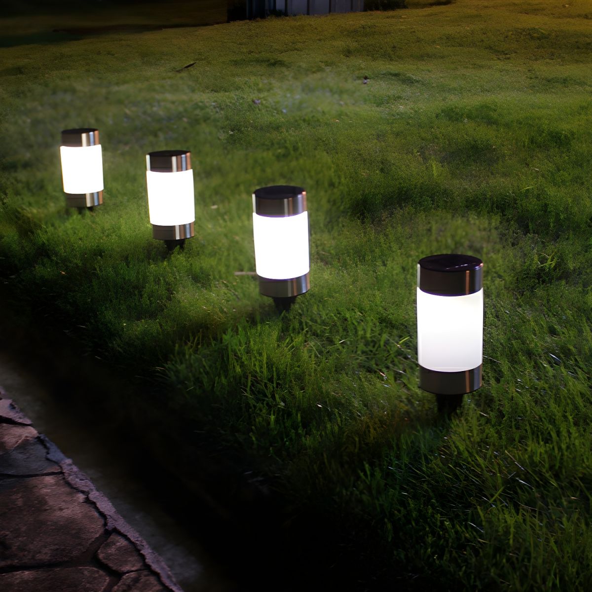 Solar LED Stainless Steel Stake Light Minimal Style | Luravax