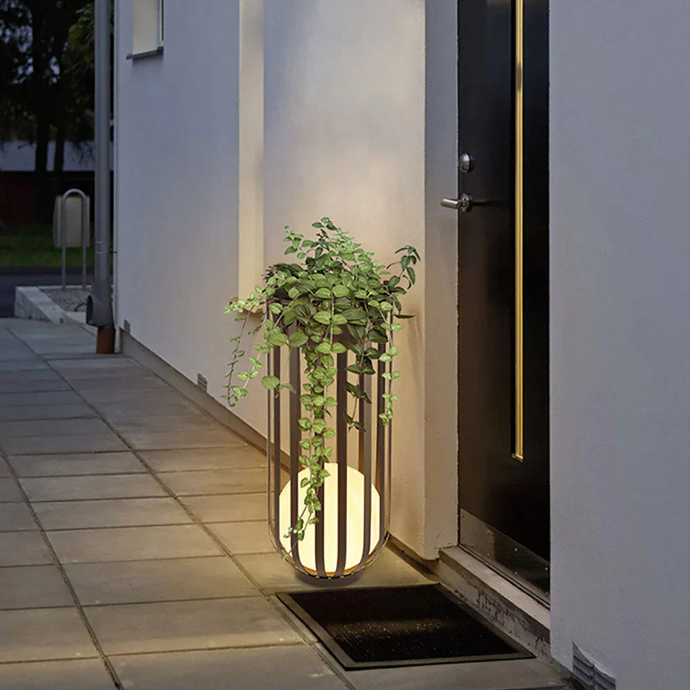 Solar Metal Outdoor Floor Lamp Modern Solar Design | Corvane