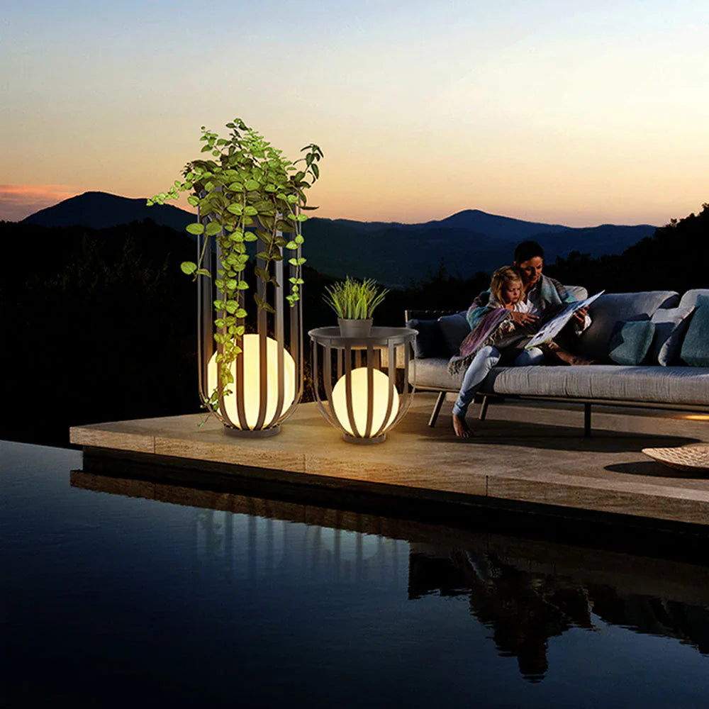 Solar Metal Outdoor Floor Lamp Modern Solar Design | Corvane