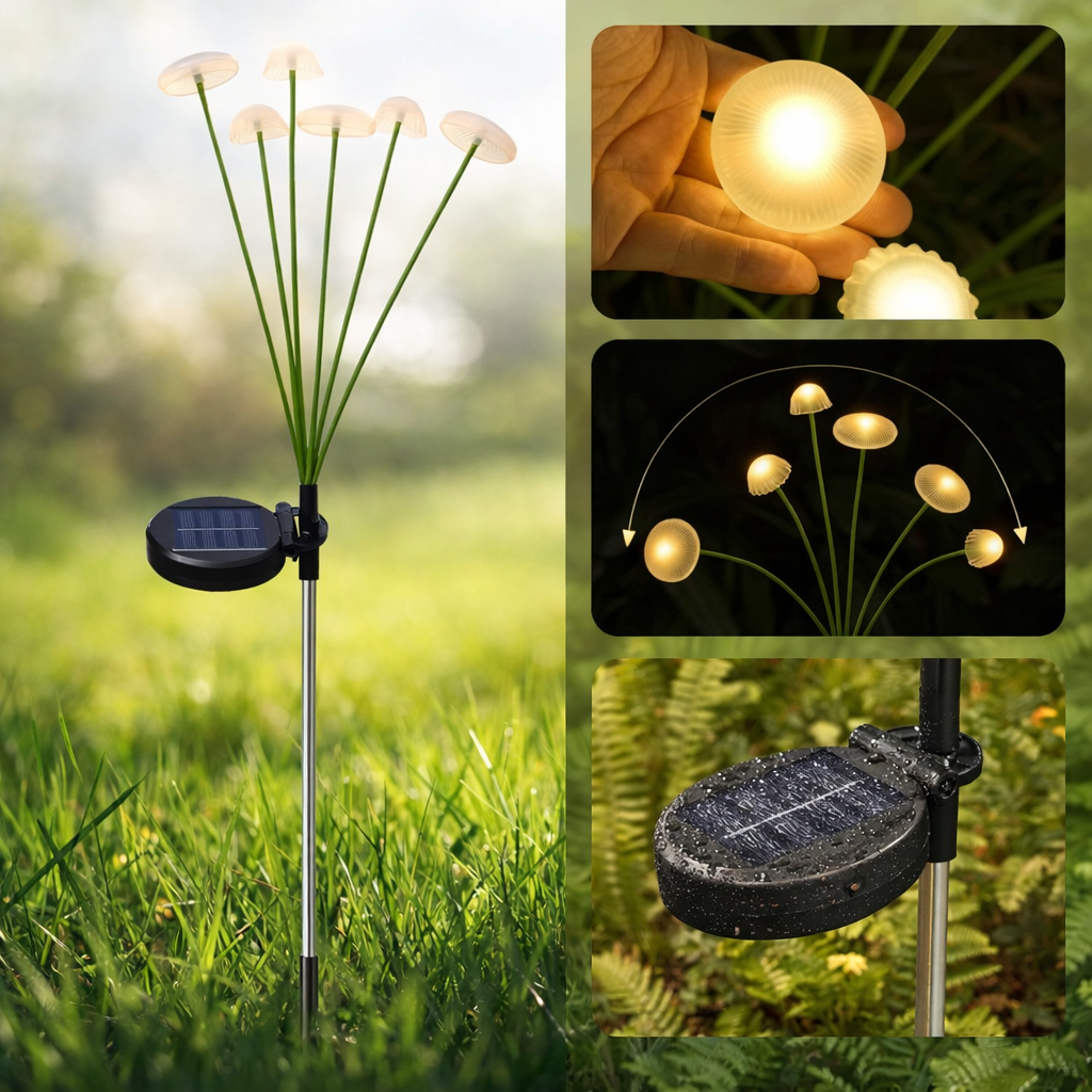 Solar Mushroom LED Ground Light for Garden Outdoor Use | Solvix