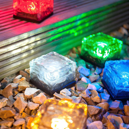 Solar Outdoor Ground Light Clear Glass Garden Lamp | Corlenix