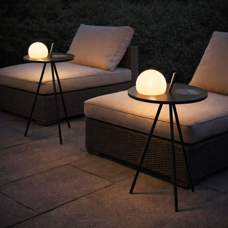Solar Outdoor Table Lamp with Tripod Base and LED Light | Hovrisa