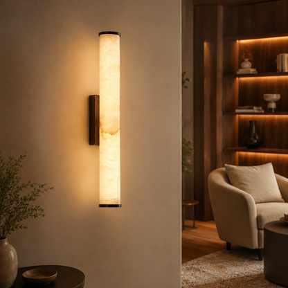 Spanish Marble Wall Light with Copper Accent Finish | Marmora