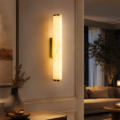 Spanish Marble Wall Light with Copper Accent Finish | Marmora