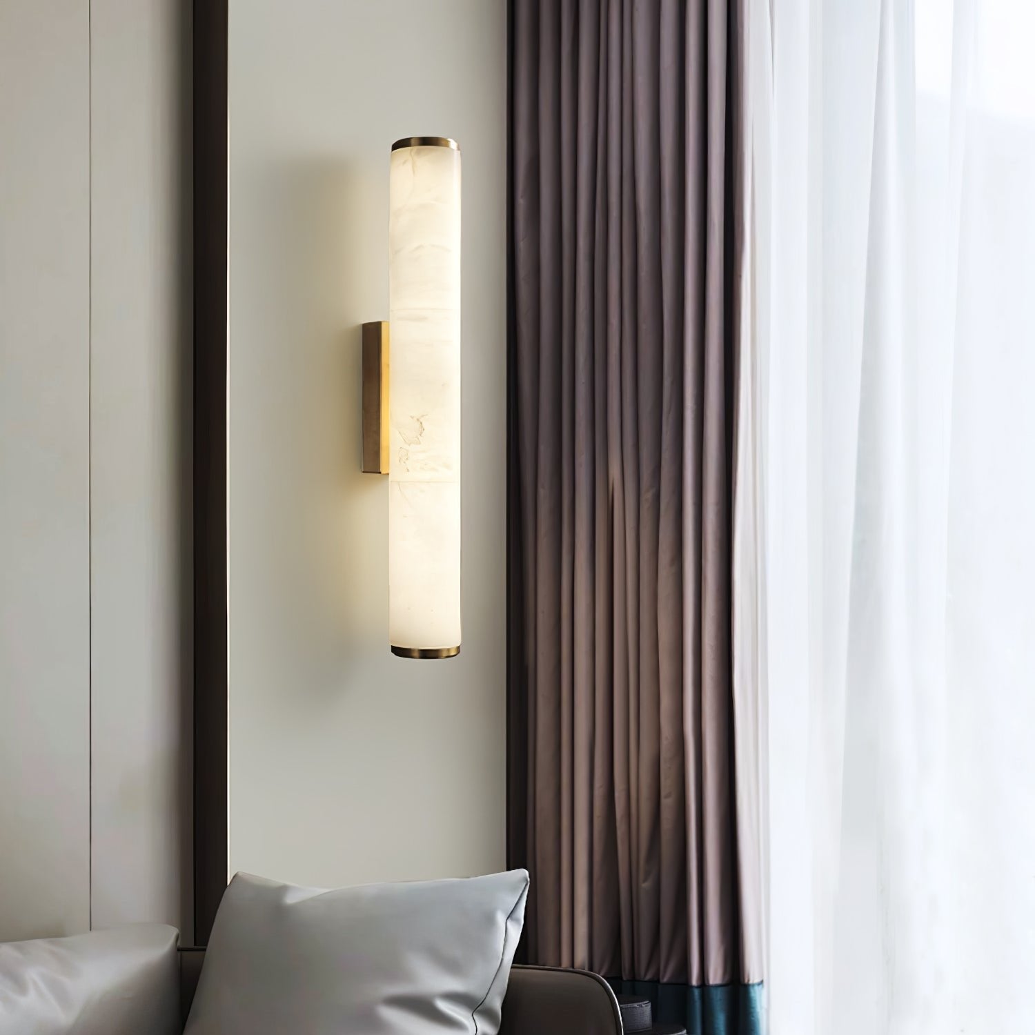 Spanish Marble Wall Light with Copper Accent Finish | Marmora