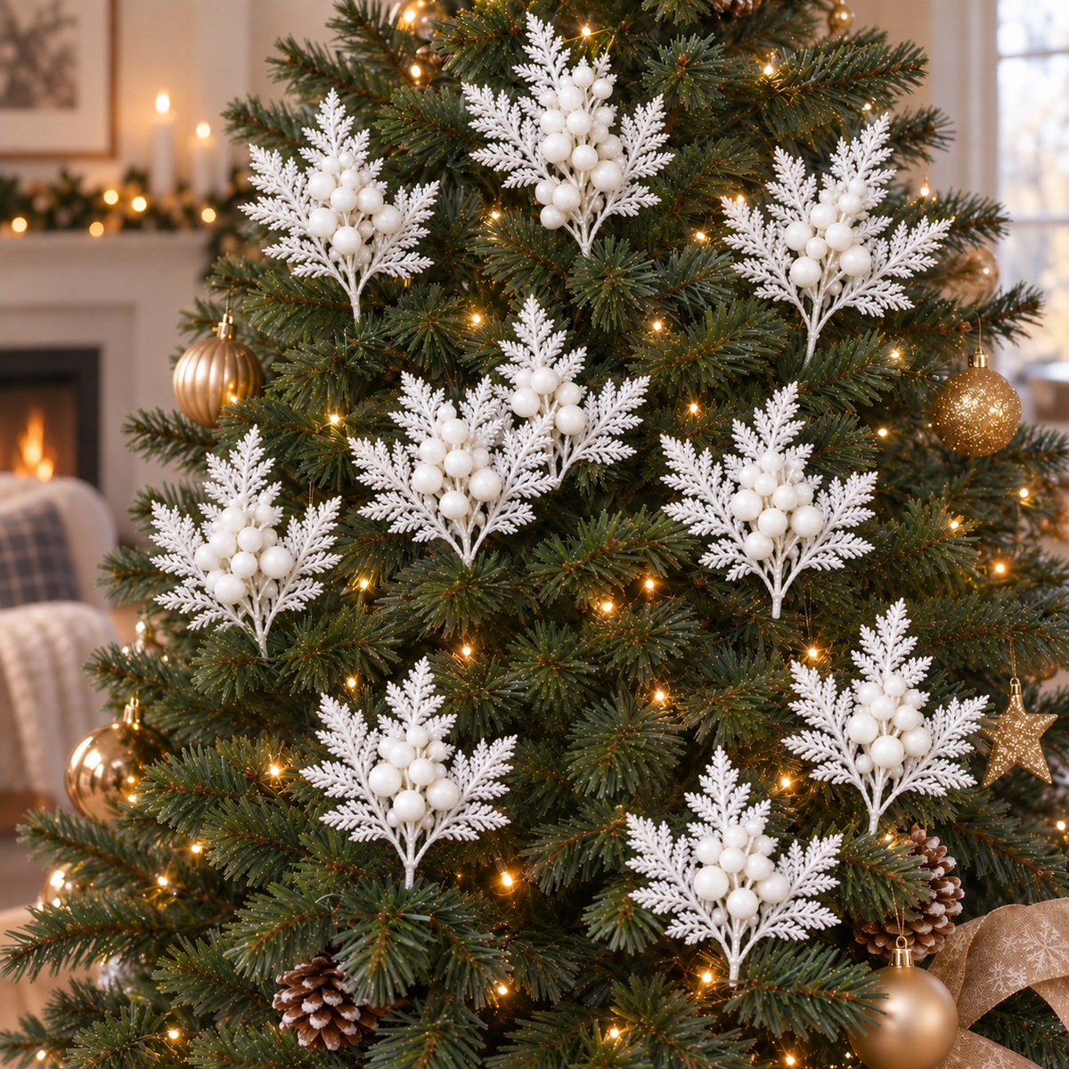 Sparkling Christmas Tree Berry Picks