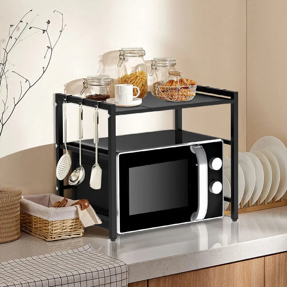 Spice Rack Expandable Metal Microwave Shelf Organizer