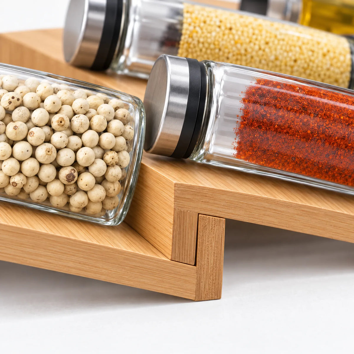 Spice Rack Four Tier Bamboo Drawer Organizer