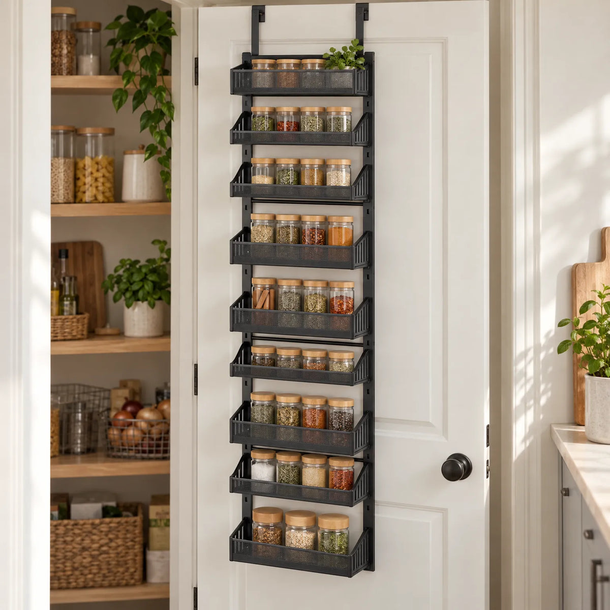 Spice Rack Over the Door Multi Tier Pantry Organizer
