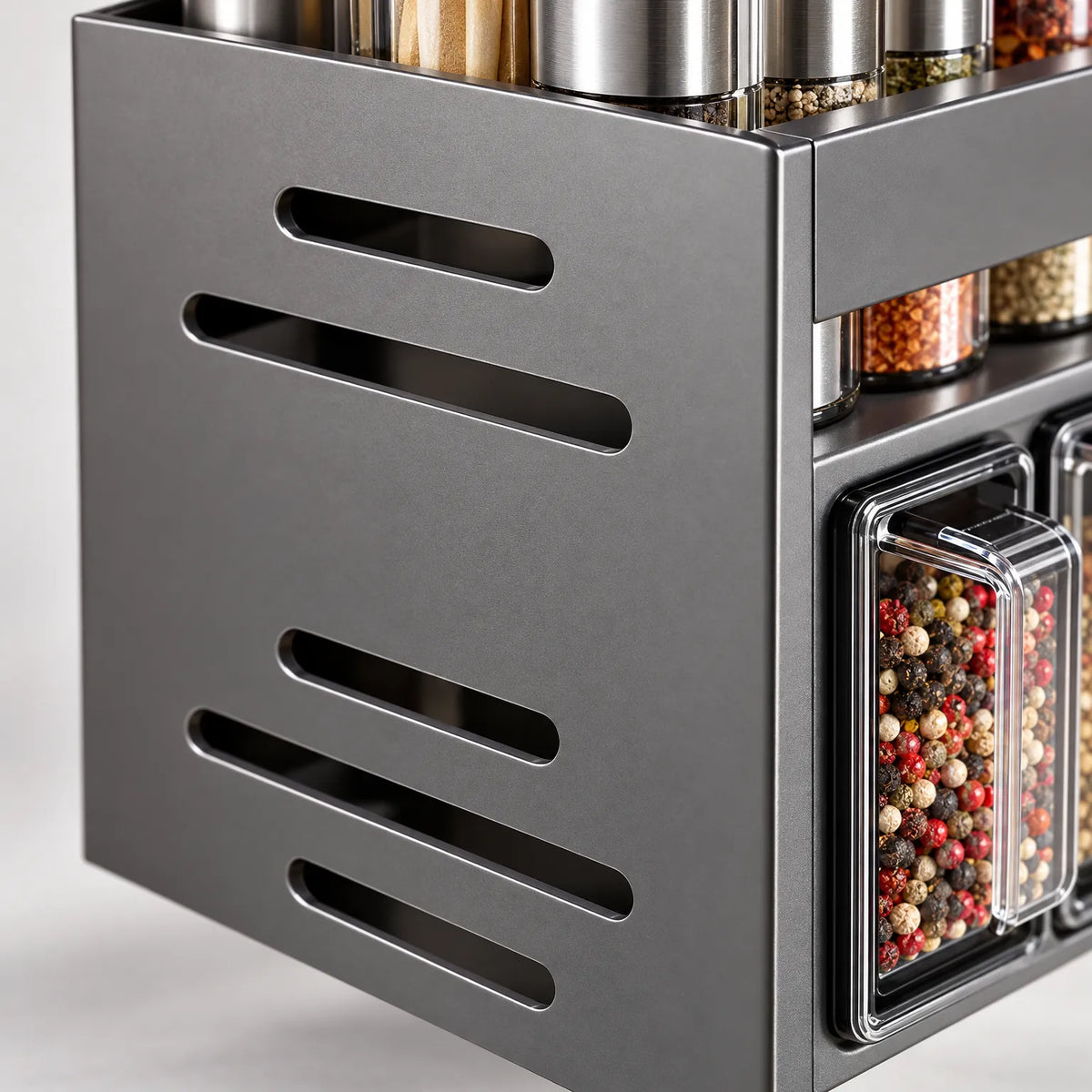 Spice Rack Wall Mounted Organizer with Seasoning Containers