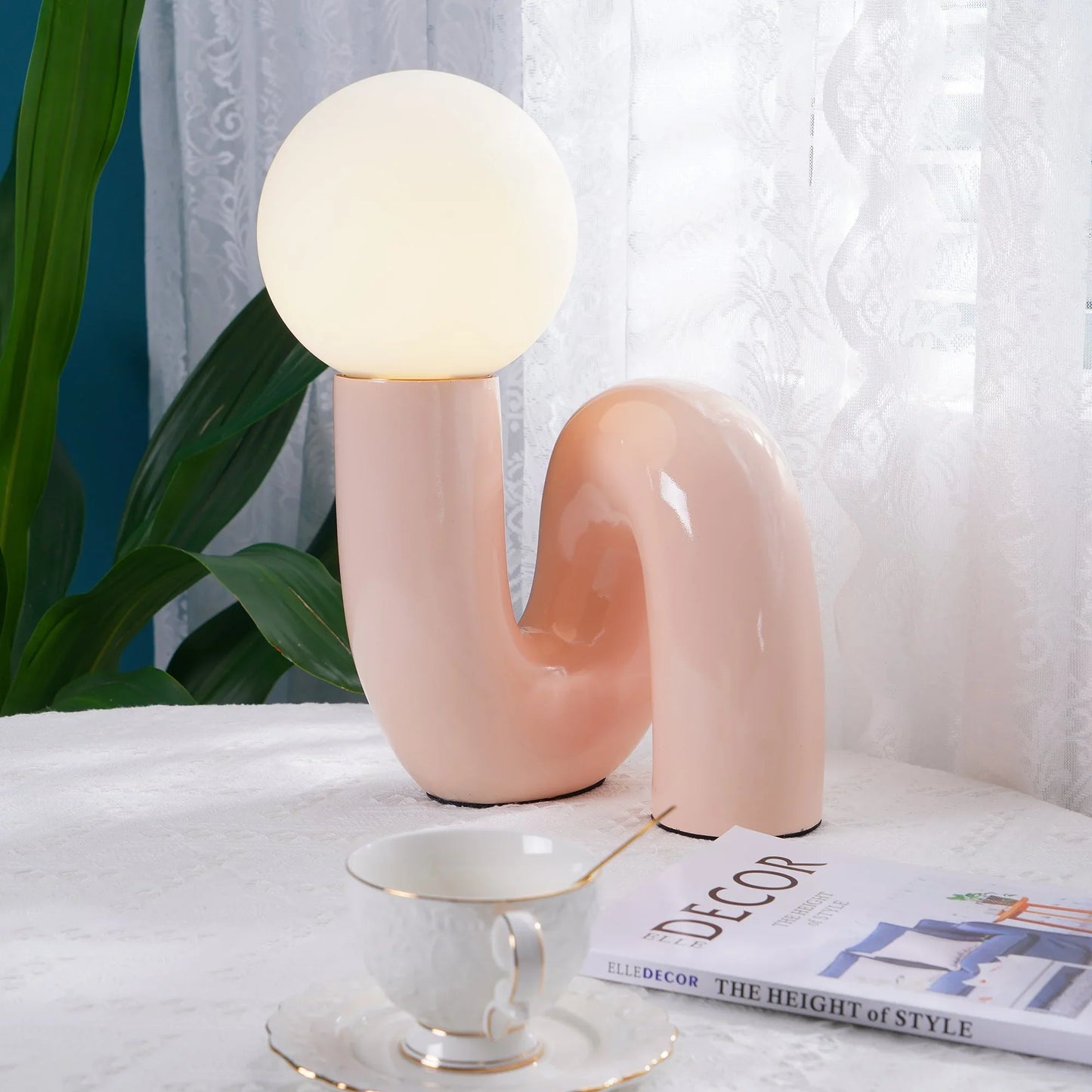 Spiral Glass Modern Accent Table Lamp | Polvian
