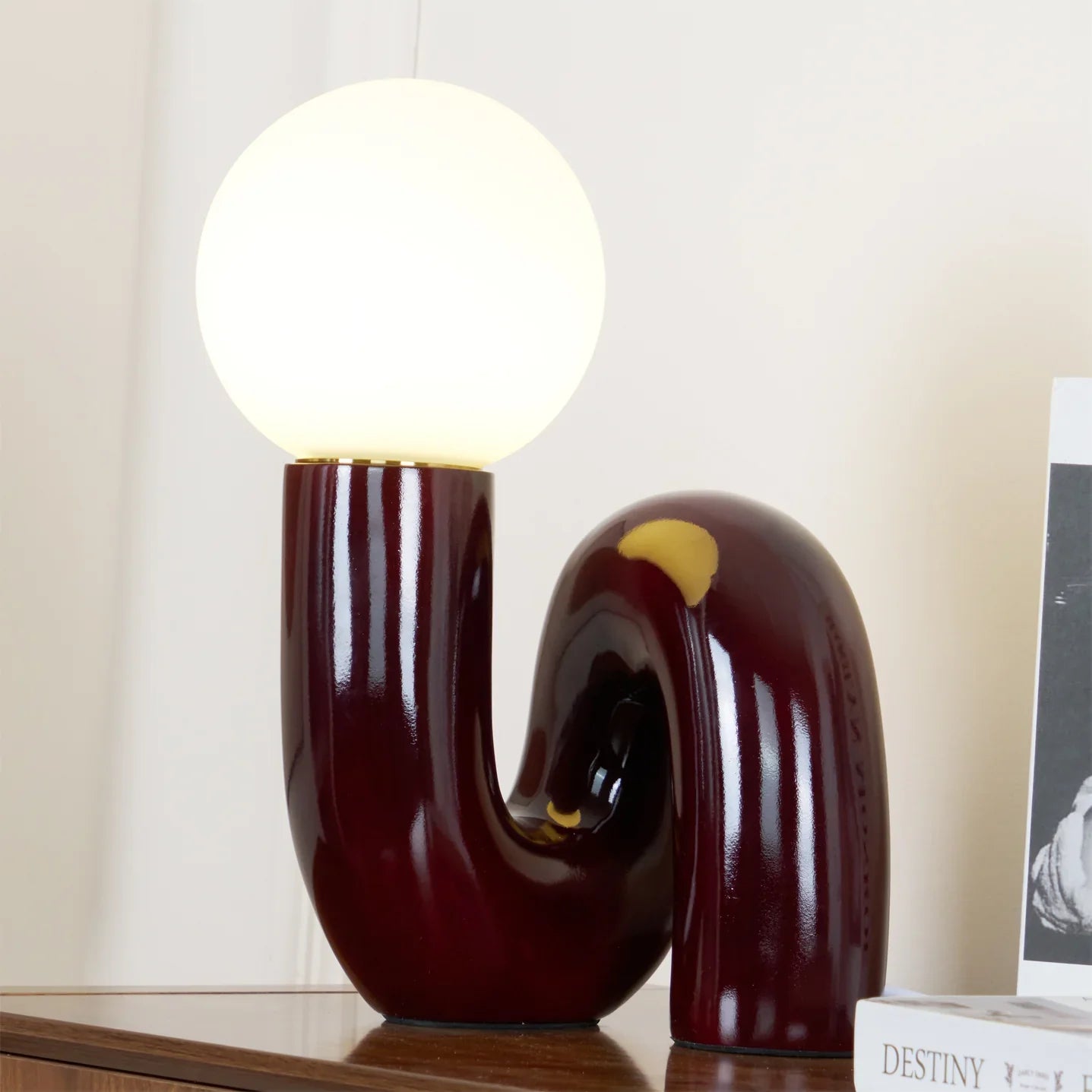 Spiral Glass Modern Accent Table Lamp | Polvian