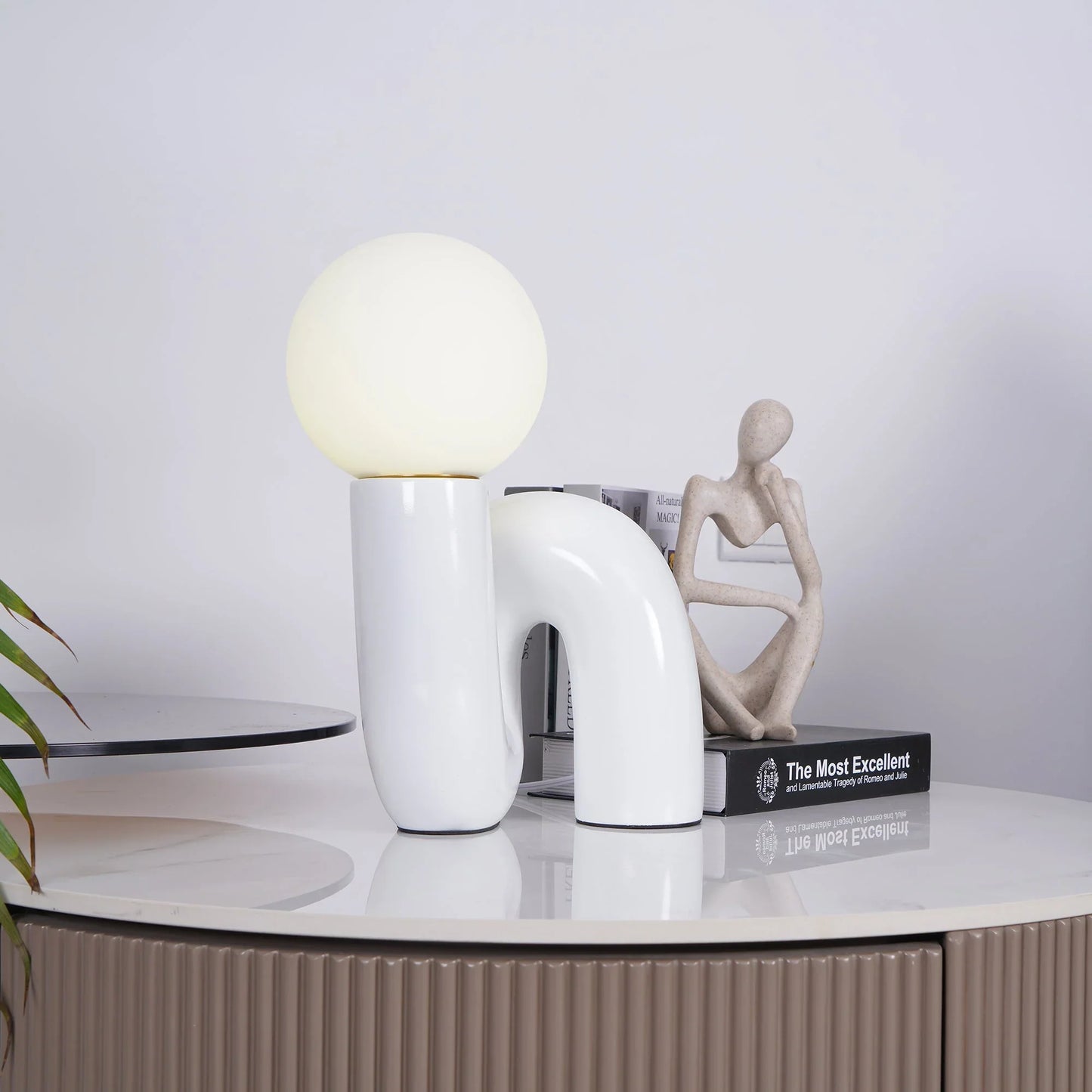Spiral Glass Modern Accent Table Lamp | Polvian