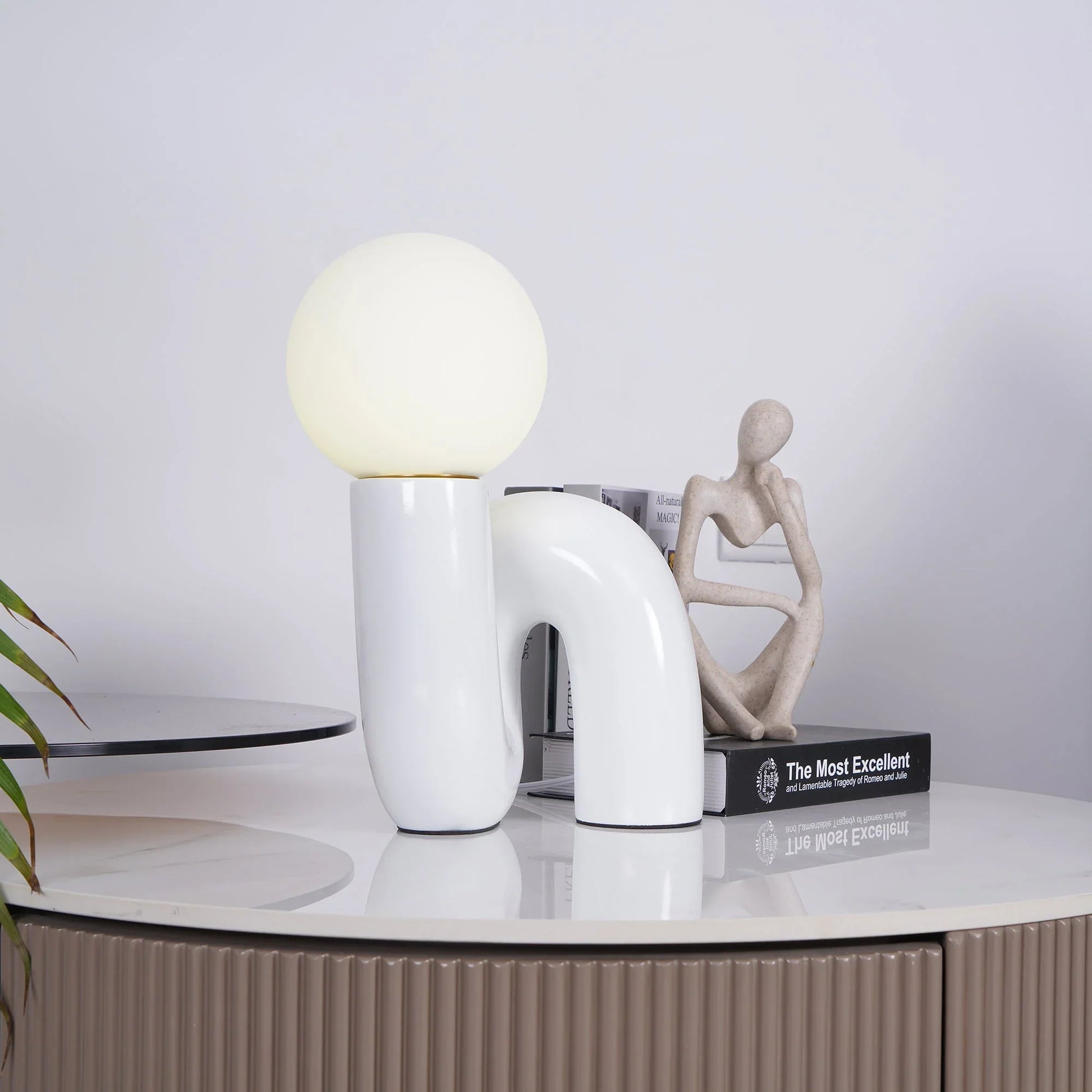 Spiral Glass Modern Accent Table Lamp | Polvian