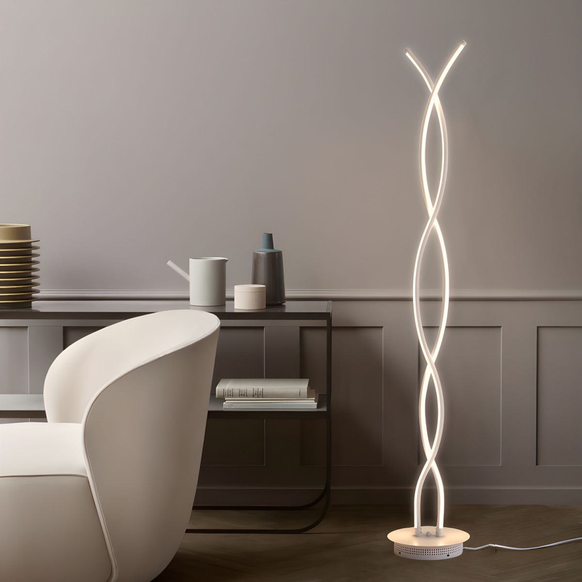 Spiral LED Floor Lamp Acrylic Modern Reading Light | Varelix