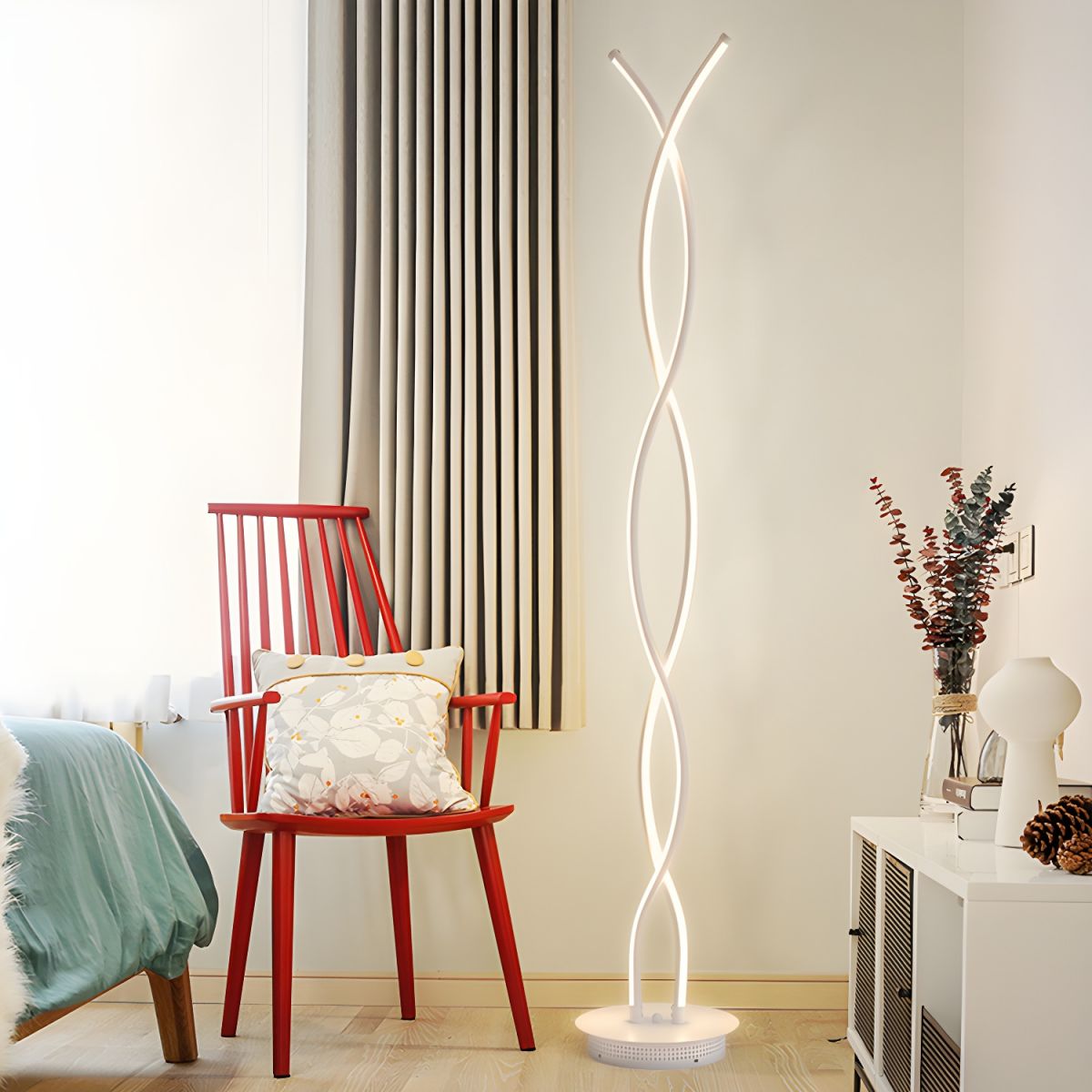 Spiral LED Floor Lamp Acrylic Modern Reading Light | Varelix