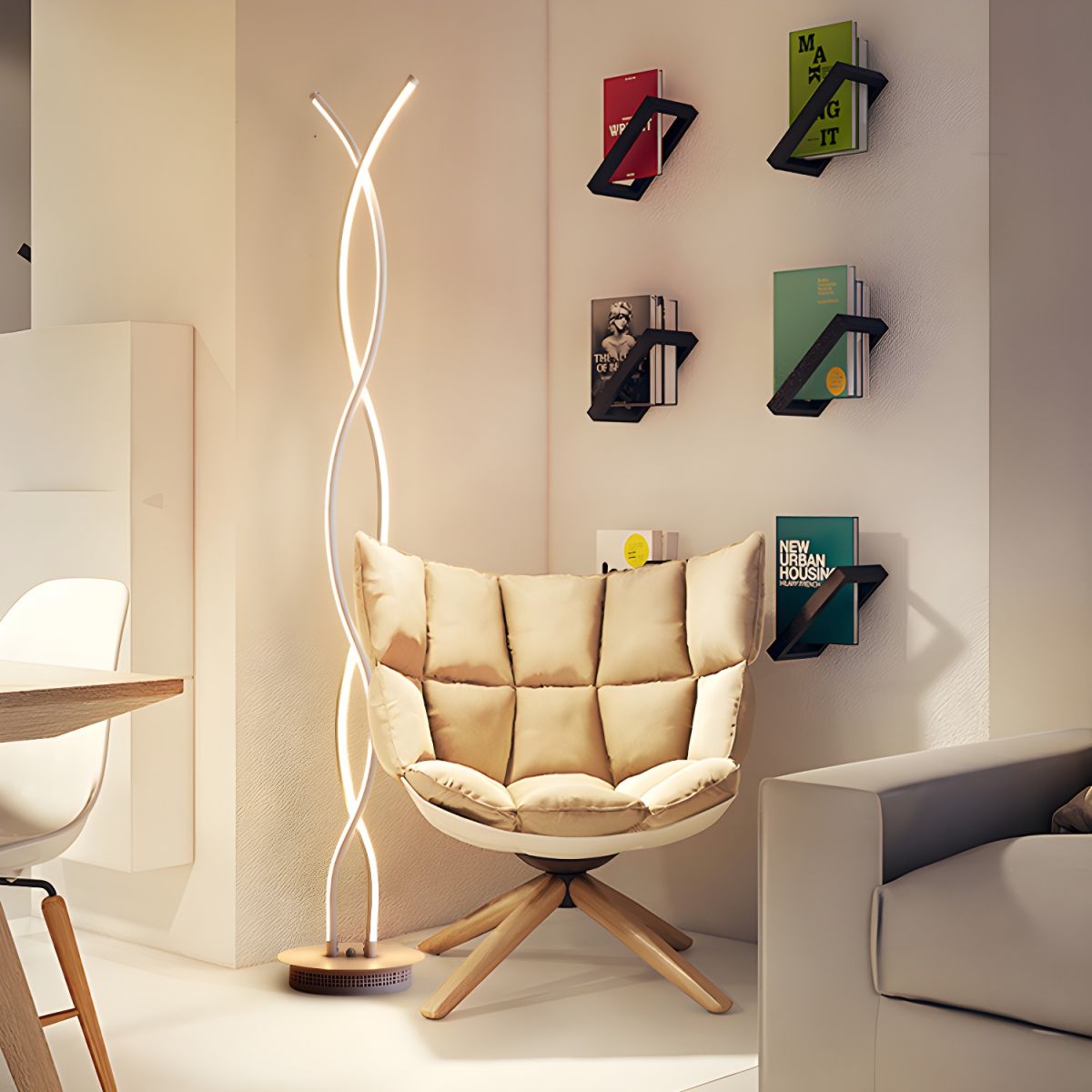 Spiral LED Floor Lamp Acrylic Modern Reading Light | Varelix