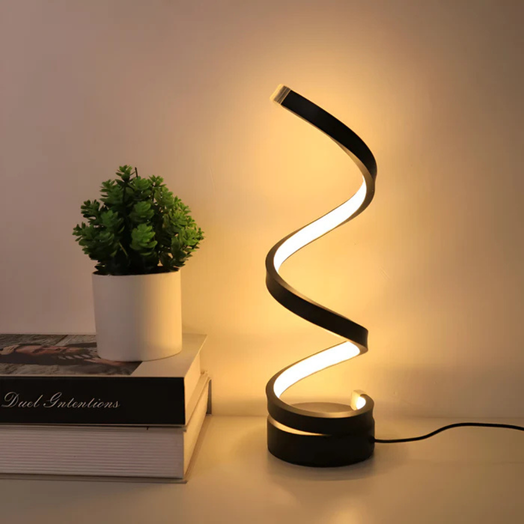 Spiral LED Table Lamp with Dimmable 3 Light Modes | Pefure