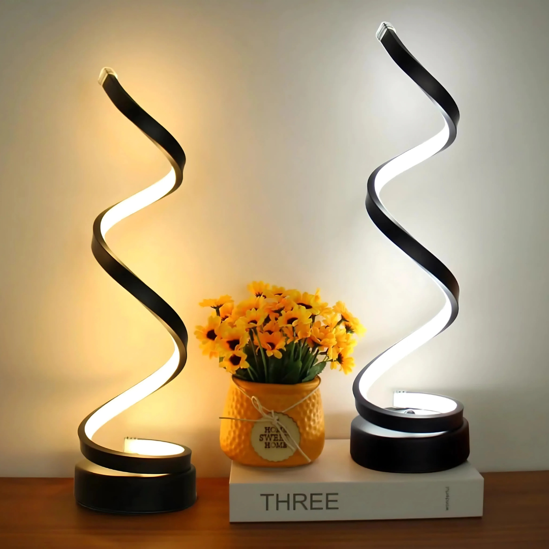 Spiral LED Table Lamp with Dimmable 3 Light Modes | Pefure