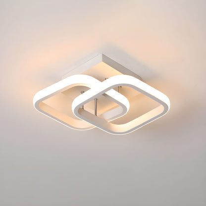Square LED Ceiling Light in Black or White Metal | Livana