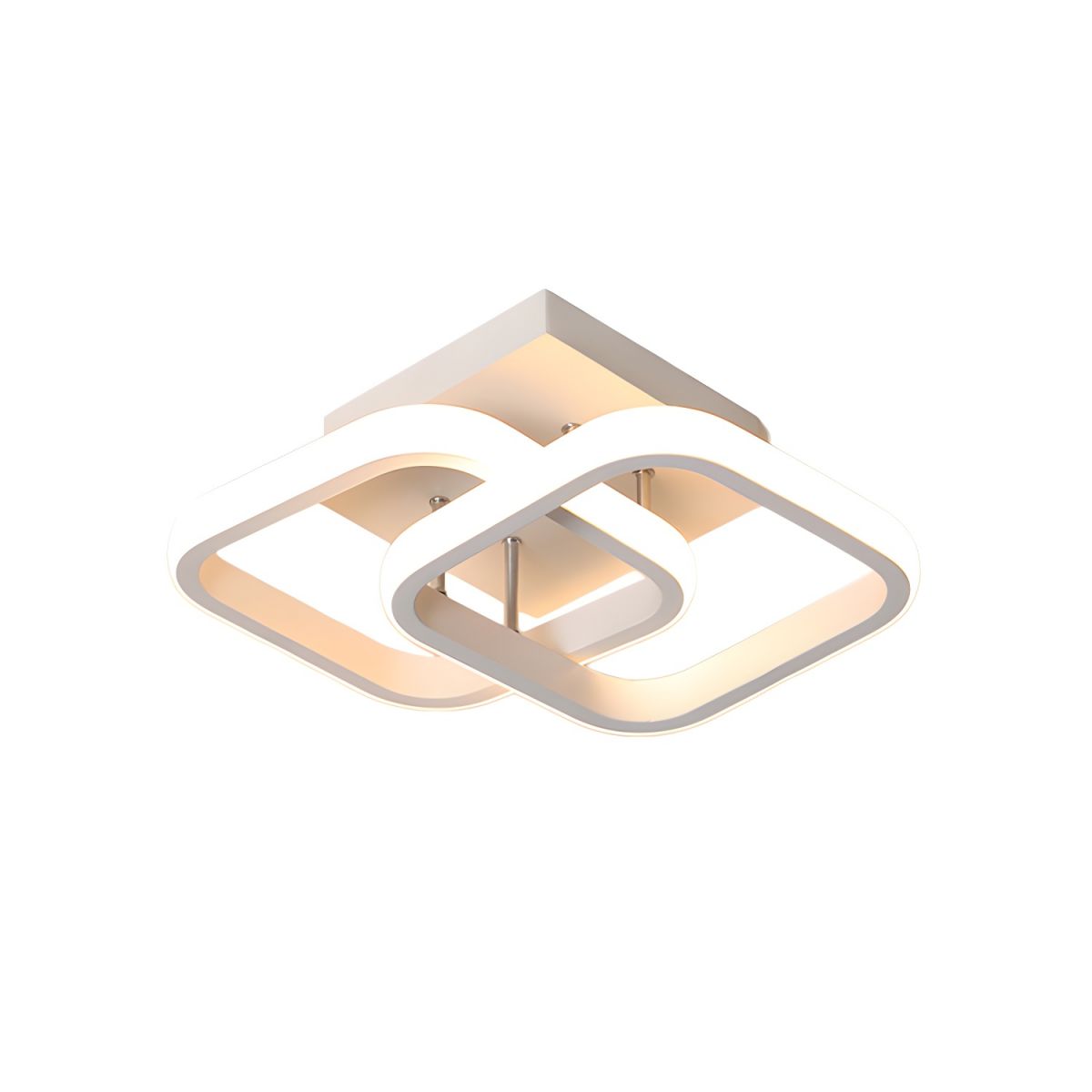 Square LED Ceiling Light in Black or White Metal | Livana