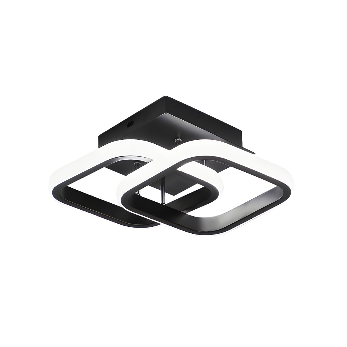 Square LED Ceiling Light in Black or White Metal | Livana