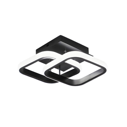 Square LED Ceiling Light in Black or White Metal | Livana