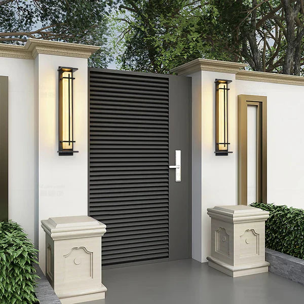Stainless Steel Outdoor LED Wall Light Alabaster Finish | Ervona