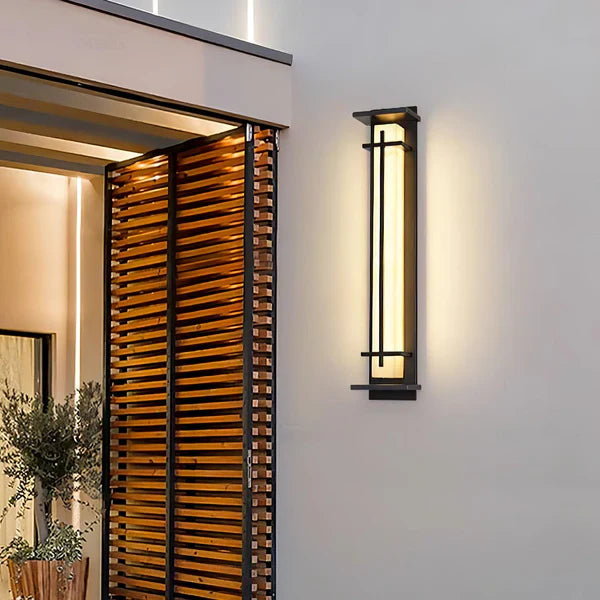 Stainless Steel Outdoor LED Wall Light Alabaster Finish | Ervona