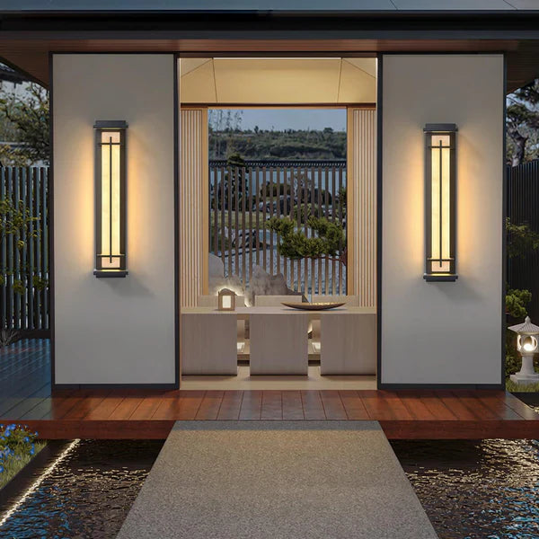 Stainless Steel Outdoor LED Wall Light Alabaster Finish | Ervona