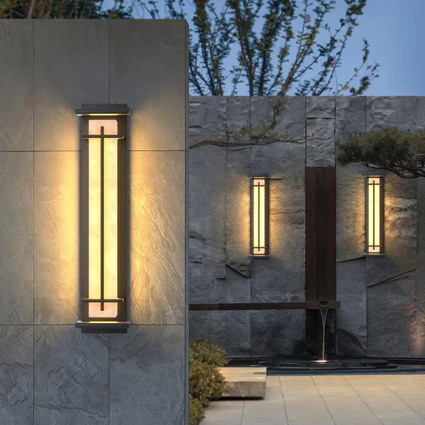 Stainless Steel Outdoor LED Wall Light Alabaster Finish | Ervona