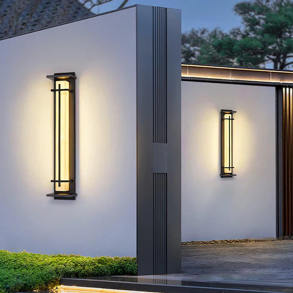 Stainless Steel Outdoor LED Wall Light Alabaster Finish | Ervona