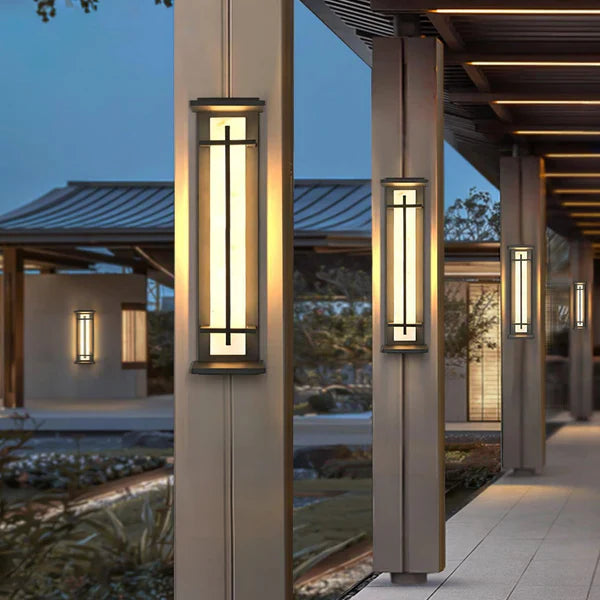 Stainless Steel Outdoor LED Wall Light Alabaster Finish | Ervona