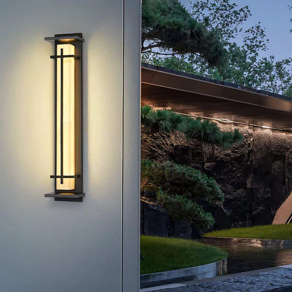 Stainless Steel Outdoor LED Wall Light Alabaster Finish | Ervona