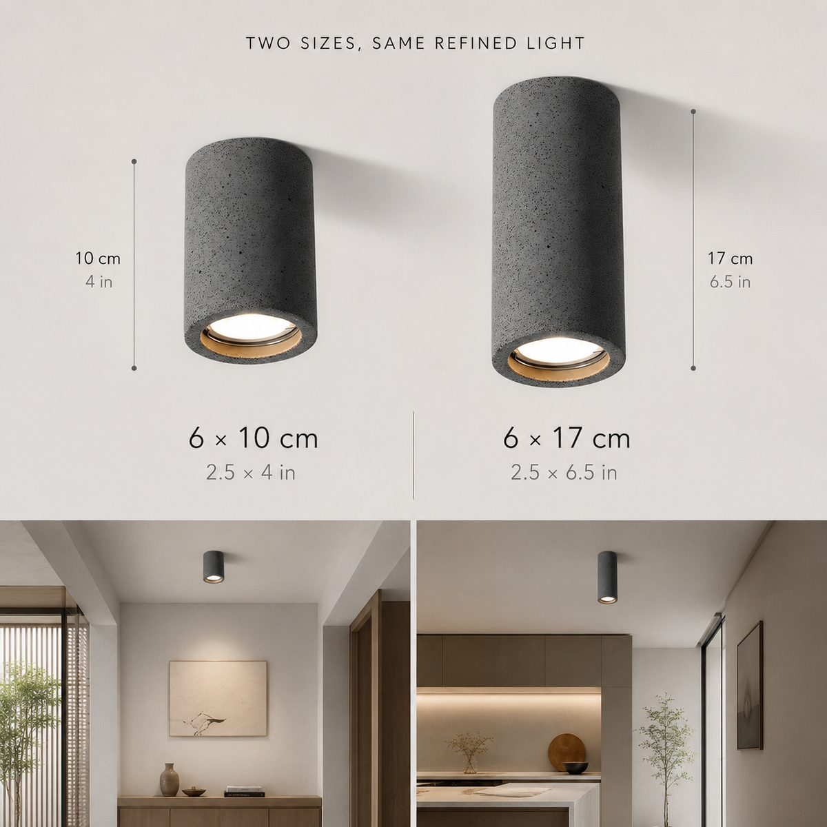 Stone Cylinder Ceiling Light Japanese Minimalist Style | Kairova