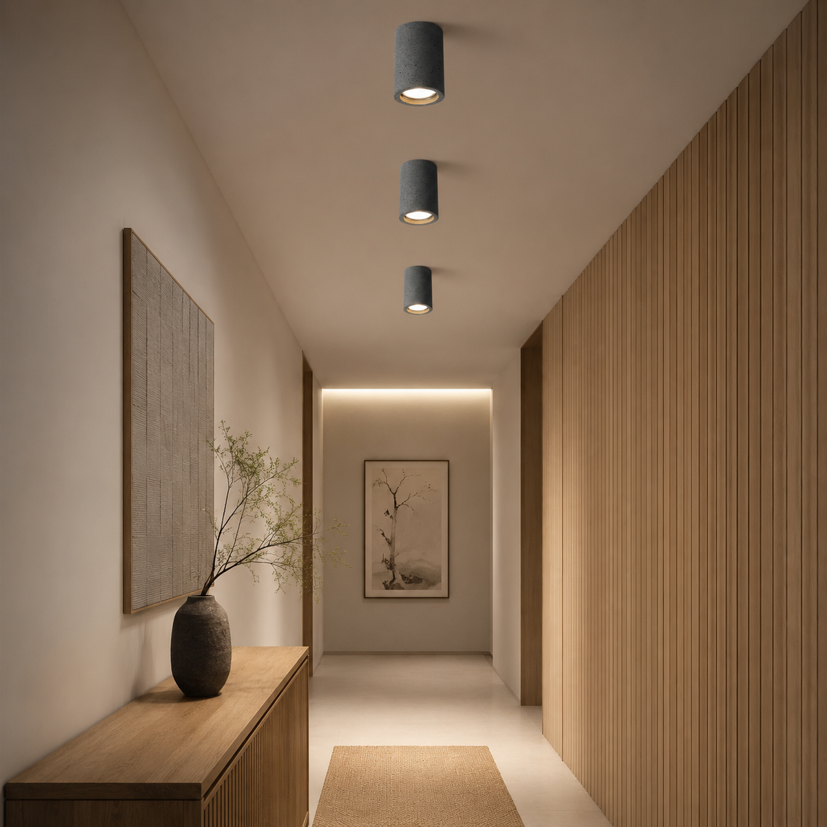 Stone Cylinder Ceiling Light Japanese Minimalist Style | Kairova